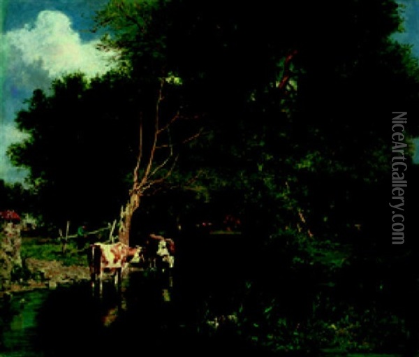 Am Wasser Oil Painting - Gustav von Bechtolsheim