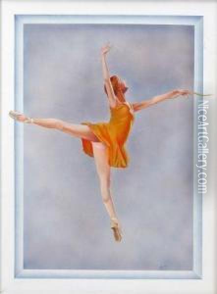 Bailarina. Oil Painting - Vicente Montiel