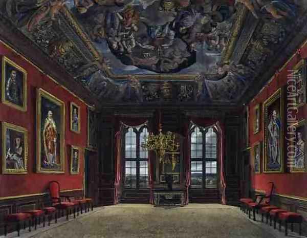 The Kings Old State Bed Chamber, Windsor Castle, from 'Royal Residences', engraved by Thomas Sutherland (b.1785), pub. by William Henry Pyne (1769-1843), 1816 Oil Painting - Charles Wild