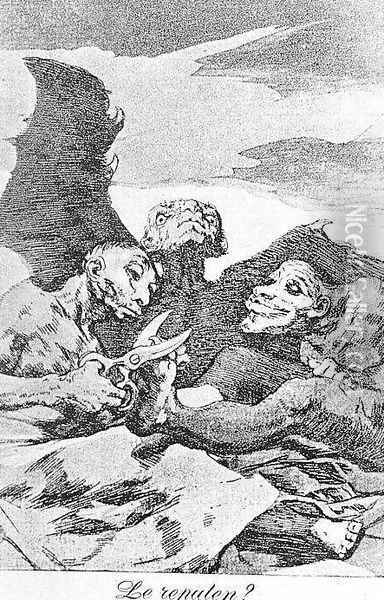 Caprichos - Plate 51: They Pare Oil Painting - Francisco De Goya y Lucientes