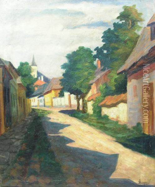 Rural Landscape Oil Painting - Viola Anyos