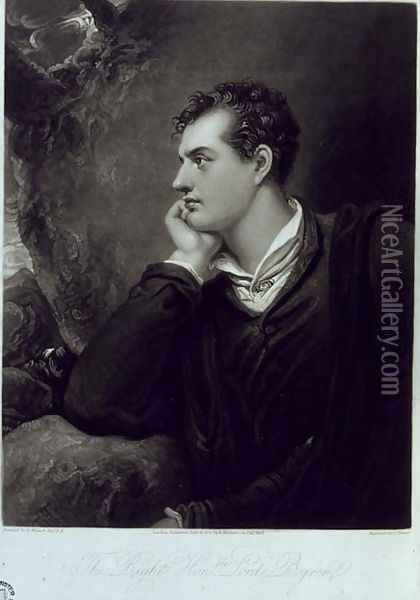 George Gordon, 6th Lord Byron (1788-1824), engraved by Charles Turner (1773-1857), 1815 Oil Painting - Richard Westall
