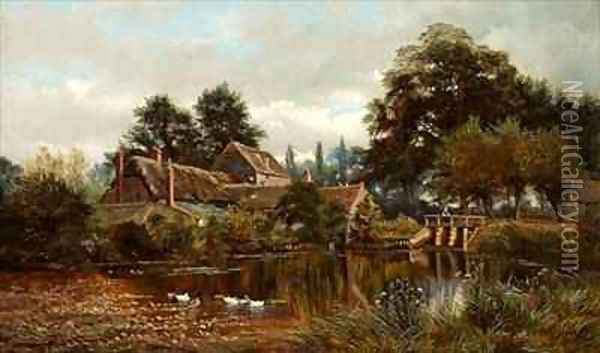 The Back of Walford Mill Wimborne Oil Painting - Arthur Davis