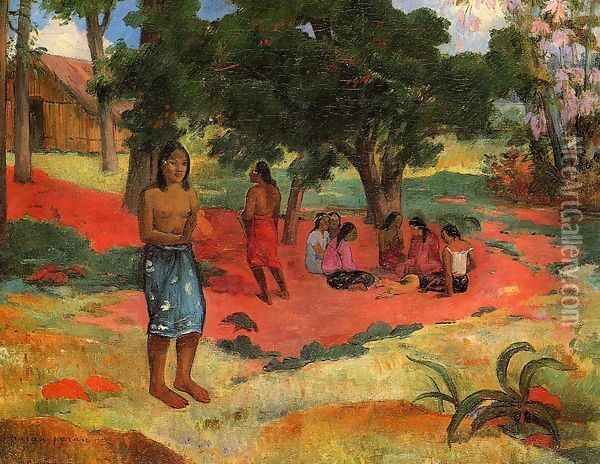 Paru Paru Aka Whispered Words II Oil Painting - Paul Gauguin