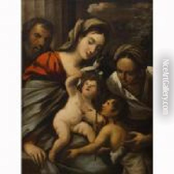 Sacra Famiglia Con San Giovannino E Sant'anna Oil Painting - Pietro Della Vecchio