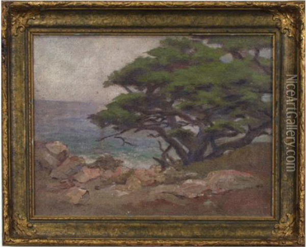 Carmel Coastline Oil Painting - Eunice Ellenetta Booth