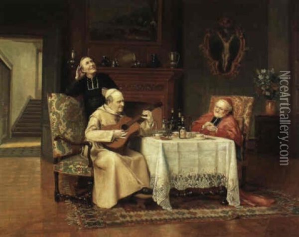 Intermede Musical Oil Painting - Victor Marais-Milton