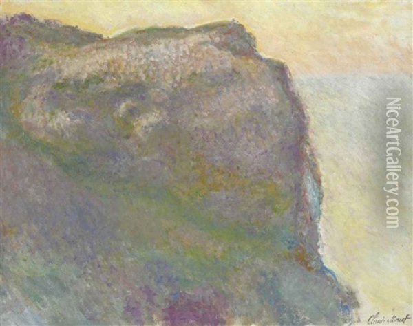 Sur La Falaise, Au Petit Ailly Oil Painting - Claude Monet