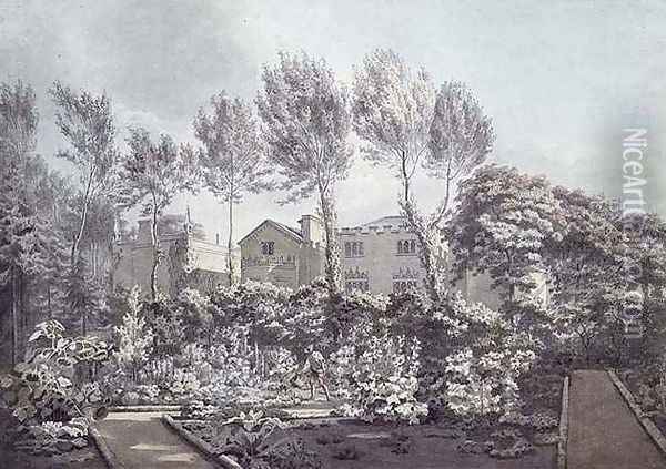 The Garden at Strawberry Hill, c.1780 Oil Painting - William Pars