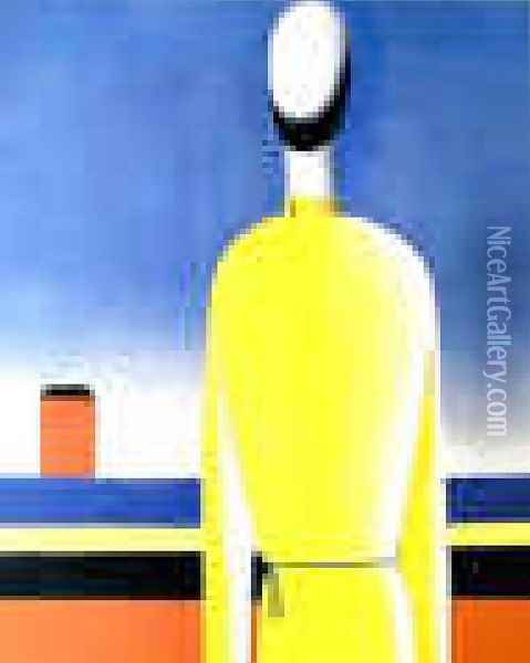 Complicated Premonition (Torso In A Yellow Shirt) Oil Painting - Kazimir Severinovich Malevich