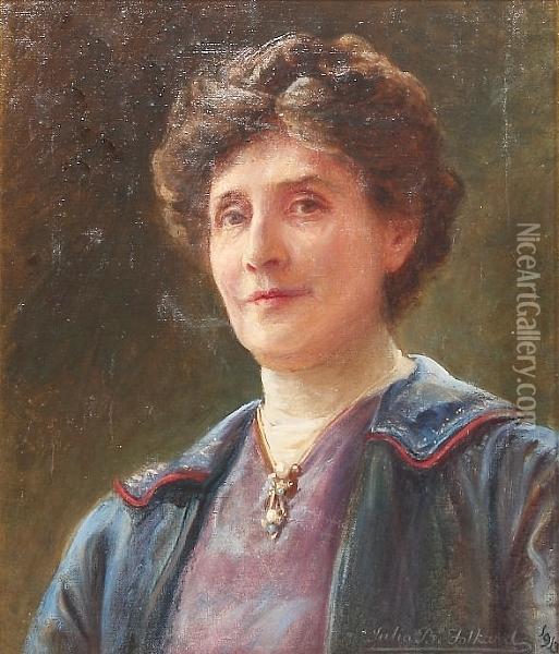 Portrait Of A Lady Oil Painting - Julia Bracewell Folkard