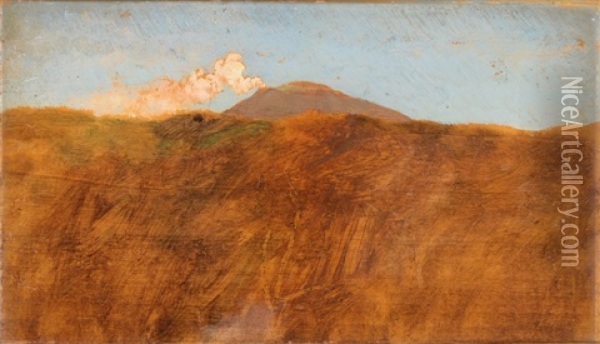 Le Vesuve, Circa 1872 Oil Painting - Giuseppe de Nittis