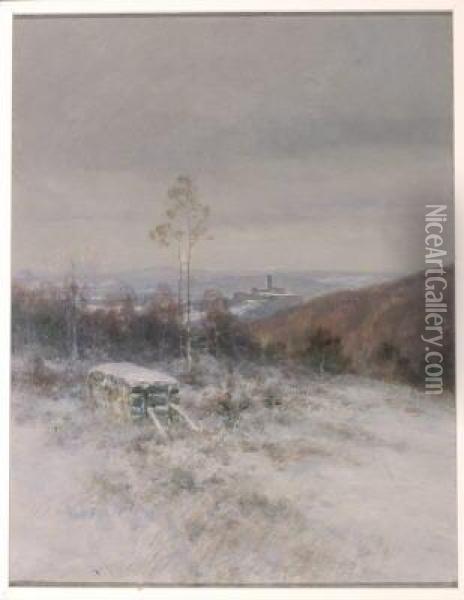 Weite Winterliche Taunuslandschaft Mit Blick Auf Die Ruine Konigstein Oil Painting - Nelson Gray Kinsley