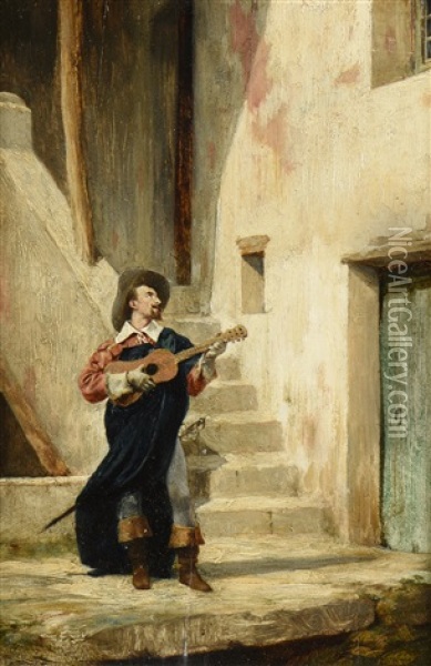 Le Joueur De Serenade Oil Painting - Ernest Meissonier