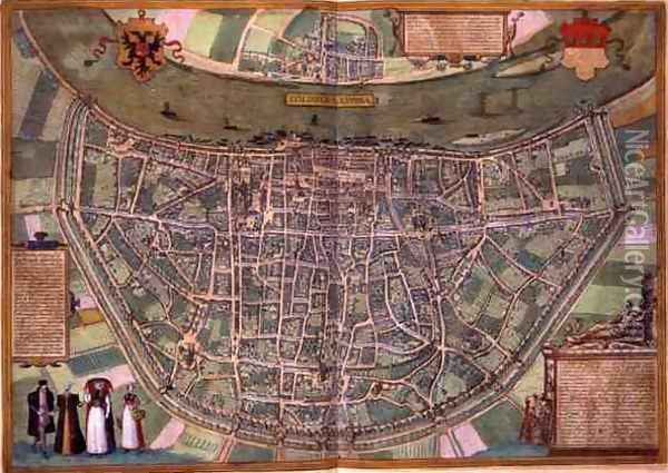 Map of Duisburg from Civitates Orbis Terrarum Oil Painting - Joris Hoefnagel