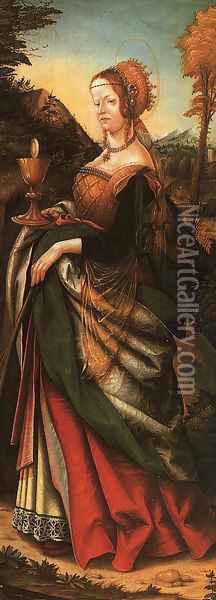 St. Barbara 1518 Oil Painting - Hans Burgkmair the elder