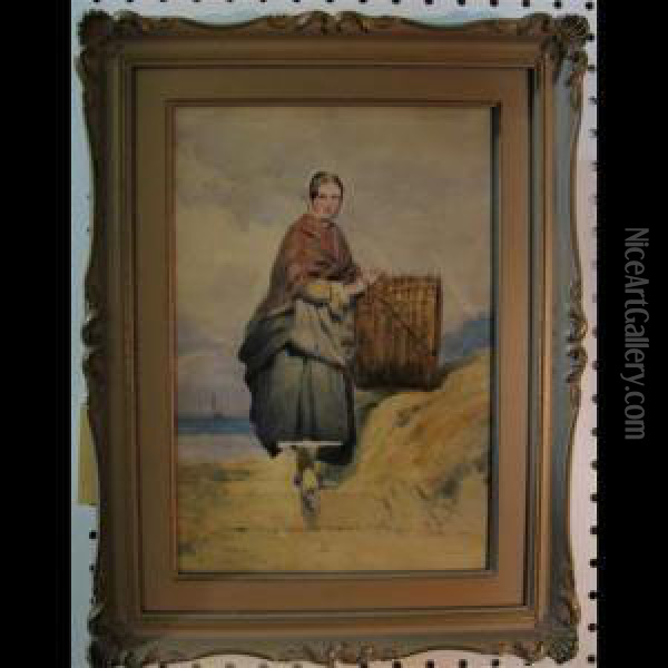 Fisher Girl Oil Painting - Thomas Smith Cafe