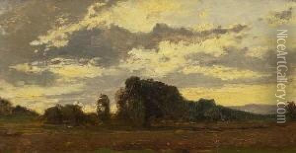 Landschaft Im Abendlicht. Oil Painting - Eduard I Schleich