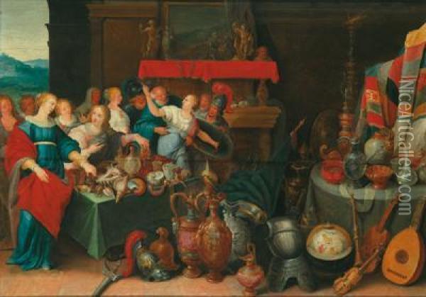 Achille Fra Le Figlie Di Licomede Oil Painting - Frans II Francken