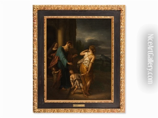 Expulsion Of Hagar Oil Painting - Adriaen Van Der Werff
