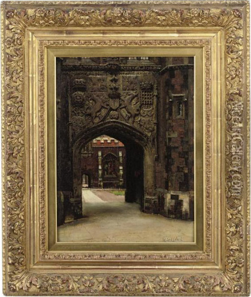 The Gateway Of St. John's College, Cambridge Oil Painting - William Logsdail
