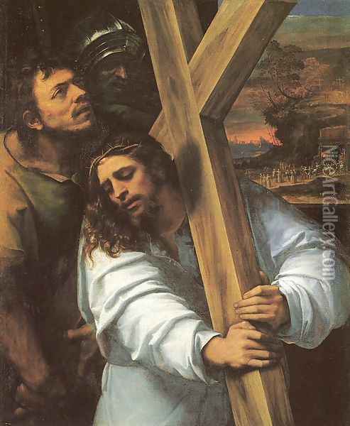 Jesus Carrying the Cross 1516 Oil Painting - Sebastiano Del Piombo