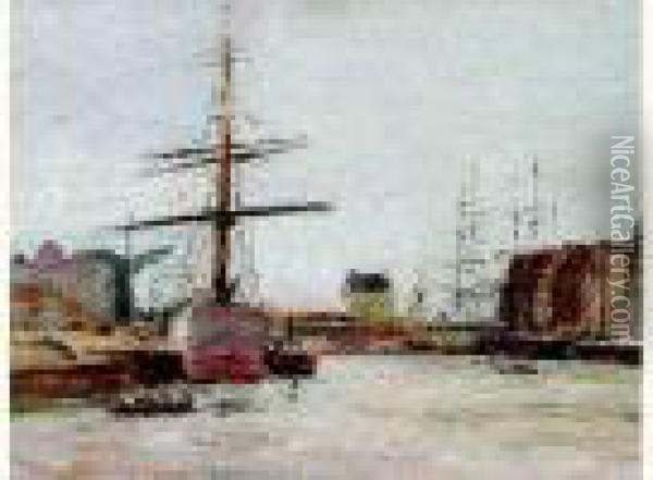 Bateau Au Port Oil Painting - Gustave Madelain