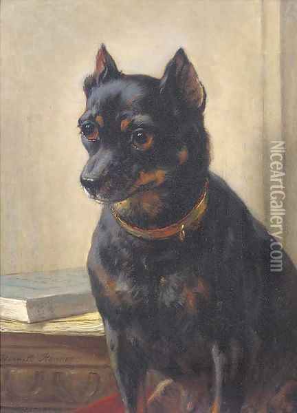 An attentive look Oil Painting - Henriette Ronner-Knip