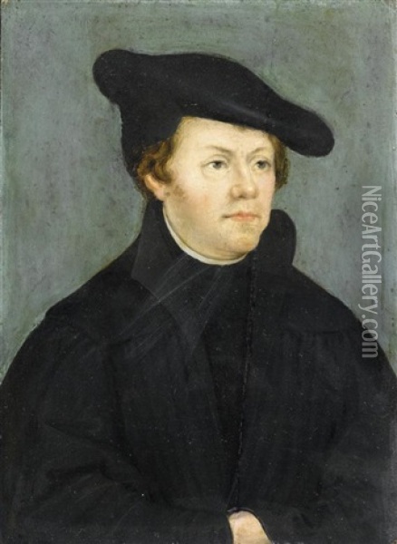 Bildnis Von Dr. Martin Luther Oil Painting - Lucas Cranach the Elder