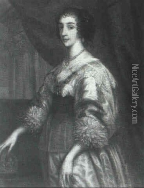 Portrait Of Henrietta Maria Oil Painting - William Dobson