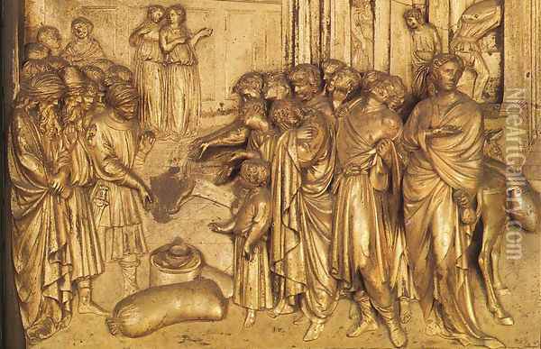 The Story of Joseph: Discovery of the Golden Cup Oil Painting - Lorenzo Ghiberti