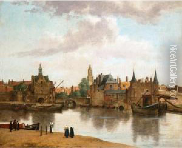 View Of Delft Oil Painting - Johannes Vermeer