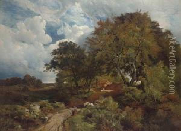 The Road Across The Common Oil Painting - Sidney Richard Percy