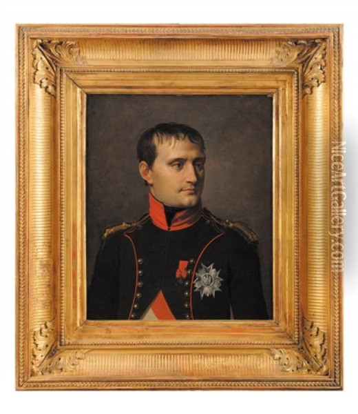 Portrait En Buste De Napoleon 1er En Uniforme Des Chasseurs A Cheval De La Garde Imperiale Oil Painting - Michel Martin Drolling