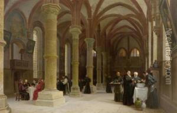 The Summer Refectory At Maulbronn Monastery Oil Painting - Wilhelm Ludwig Fr. Riefstahl
