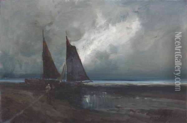 Night Sails Oil Painting - George W. Waters