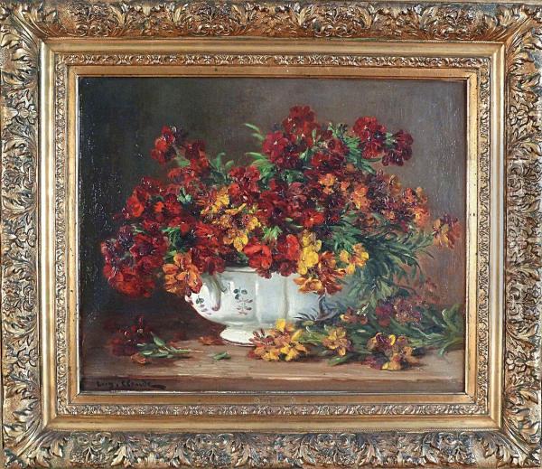 Naturemorte Au Bouquet Et Nature Morte Aux Figues. Oil Painting - Eugene Claude