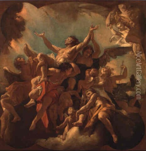 San Sebastiano In Gloria Oil Painting - Sebastiano Ricci