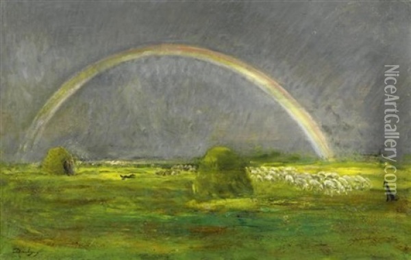 Regenbogen Oil Painting - Charles Francois Daubigny