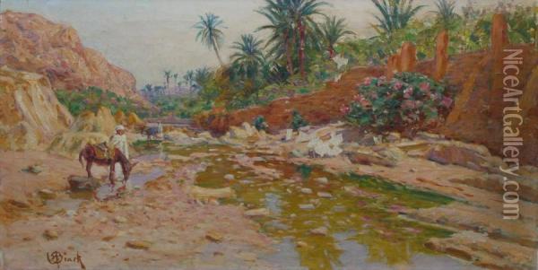 Aniers A L'oued Oil Painting - Alphonse Birck