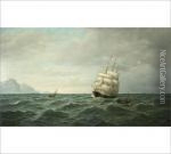 In Full Sail Oil Painting - Oskar Conrad Kleineh