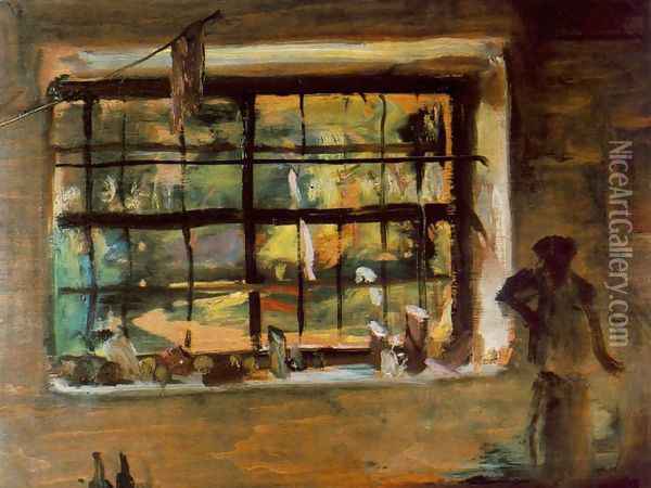 Window of the Atelier 1934 Oil Painting - Janos Tornyai