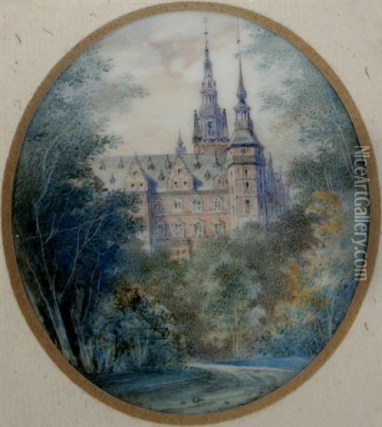 Blick Auf Schloss Frederiksborg In Danemark Oil Painting - Edward Young