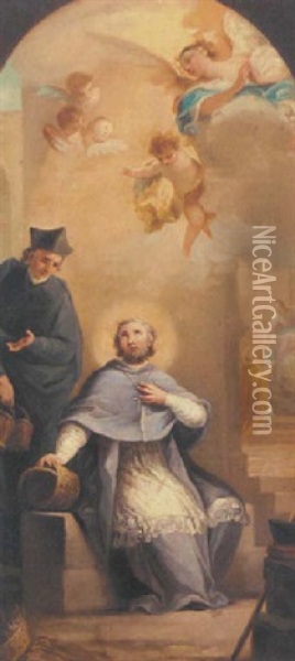 San Julian De Cuenca: A Modello Oil Painting - Mariano Salvador de Maella