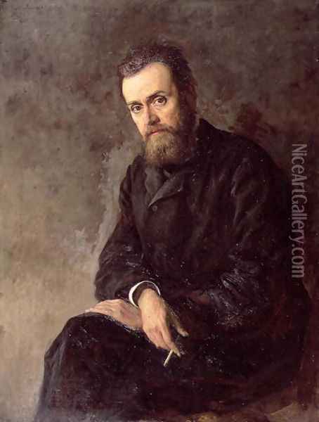Portrait of Gleb I. Uspensky (1843-1902) 1884 Oil Painting - Nikolai Aleksandrovich Yaroshenko