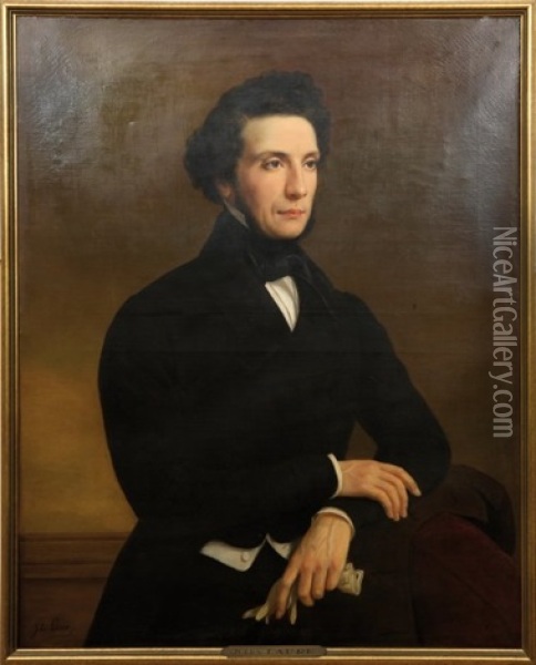 Portrait D'homme En Habit Noir Oil Painting - Jules (Jean-Francois-Hyacinthe) Laure