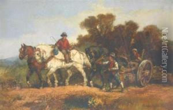 Coming Back From Market Oil Painting - Harden Sidney Melville