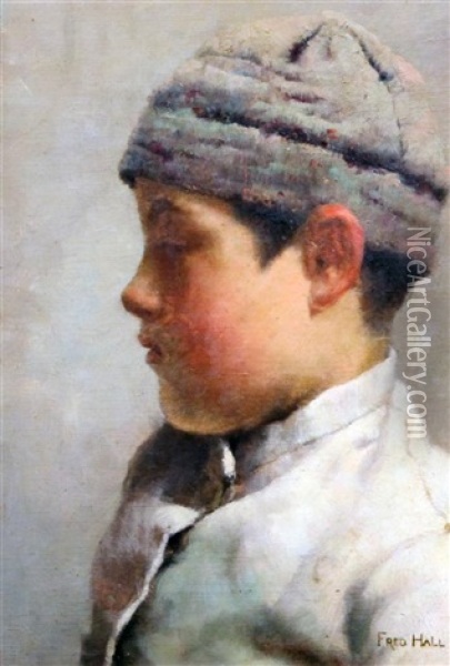 Portrait Of A Fisherboy Oil Painting - Frederick Hall