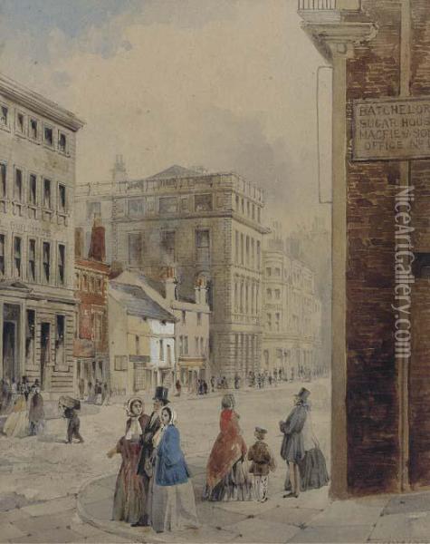 Views Of Streets In Liverpool And It's Surrounding Areas Oil Painting - W. Patrick Herdman
