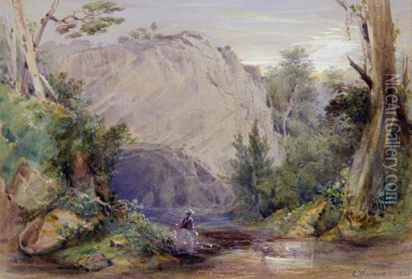 Abercrombie Cave, Nsw Australia Oil Painting - Conrad Martens